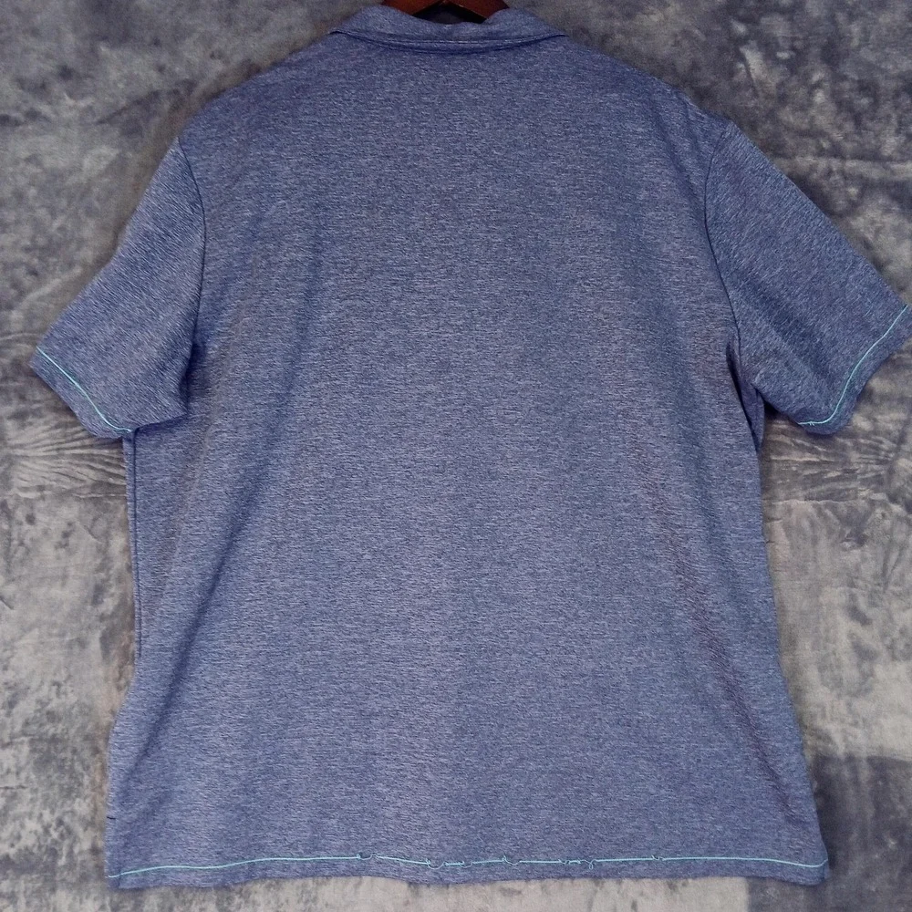 Adidas Golf Polo Shirt Mens 2XL Blue Heather Performance Logo‎ Stretch Active